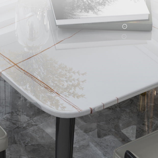 Traditional Luxury Rectangle Dining Table Sintered Stone Table with 4 Black Legs for Dining Room Clearhalo ' dining_table' 'Dining Tables & Seating' 'Dining Tables' 'furn' 'furn_dining_table' 'Furniture' 'furniture_dining_table' 'Kitchen & Dining Furniture' 'kitchen&dining_furn' 'kitchen' 'kitchen_dining_table' 3969988