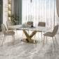 Traditional Luxury Rectangle Dining Room Table White Sintered Stone Table with Pedestal Base Clearhalo ' dining_table' 'Dining Tables & Seating' 'Dining Tables' 'furn' 'furn_dining_table' 'Furniture' 'furniture_dining_table' 'Kitchen & Dining Furniture' 'kitchen&dining_furn' 'kitchen' 'kitchen_dining_table' 3969994