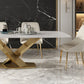 Traditional Luxury Rectangle Dining Room Table White Sintered Stone Table with Pedestal Base Clearhalo ' dining_table' 'Dining Tables & Seating' 'Dining Tables' 'furn' 'furn_dining_table' 'Furniture' 'furniture_dining_table' 'Kitchen & Dining Furniture' 'kitchen&dining_furn' 'kitchen' 'kitchen_dining_table' 3969999