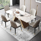 Traditional Luxury Rectangle Dining Room Table Sintered Stone Table with Gold Double Pedestal Clearhalo ' dining_table' 'Dining Tables & Seating' 'Dining Tables' 'furn' 'furn_dining_table' 'Furniture' 'furniture_dining_table' 'Kitchen & Dining Furniture' 'kitchen&dining_furn' 'kitchen' 'kitchen_dining_table' 3970006