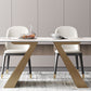 Traditional Luxury Rectangle Dining Room Table Sintered Stone Table with Gold Double Pedestal Clearhalo ' dining_table' 'Dining Tables & Seating' 'Dining Tables' 'furn' 'furn_dining_table' 'Furniture' 'furniture_dining_table' 'Kitchen & Dining Furniture' 'kitchen&dining_furn' 'kitchen' 'kitchen_dining_table' 3970007