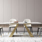 Traditional Luxury Rectangle Dining Room Table Sintered Stone Table with Gold Double Pedestal Clearhalo ' dining_table' 'Dining Tables & Seating' 'Dining Tables' 'furn' 'furn_dining_table' 'Furniture' 'furniture_dining_table' 'Kitchen & Dining Furniture' 'kitchen&dining_furn' 'kitchen' 'kitchen_dining_table' 3970011
