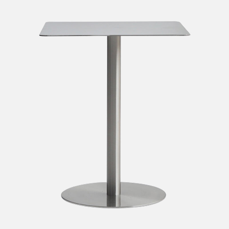 Industrial Dining Table Stainless Steel Table with Pedestal Base for Dining Room Square Without Chairs Clearhalo ' dining_table' 'Dining Tables & Seating' 'Dining Tables' 'furn' 'furn_dining_table' 'Furniture' 'furniture_dining_table' 'Kitchen & Dining Furniture' 'kitchen&dining_furn' 'kitchen' 'kitchen_dining_table' 3970016