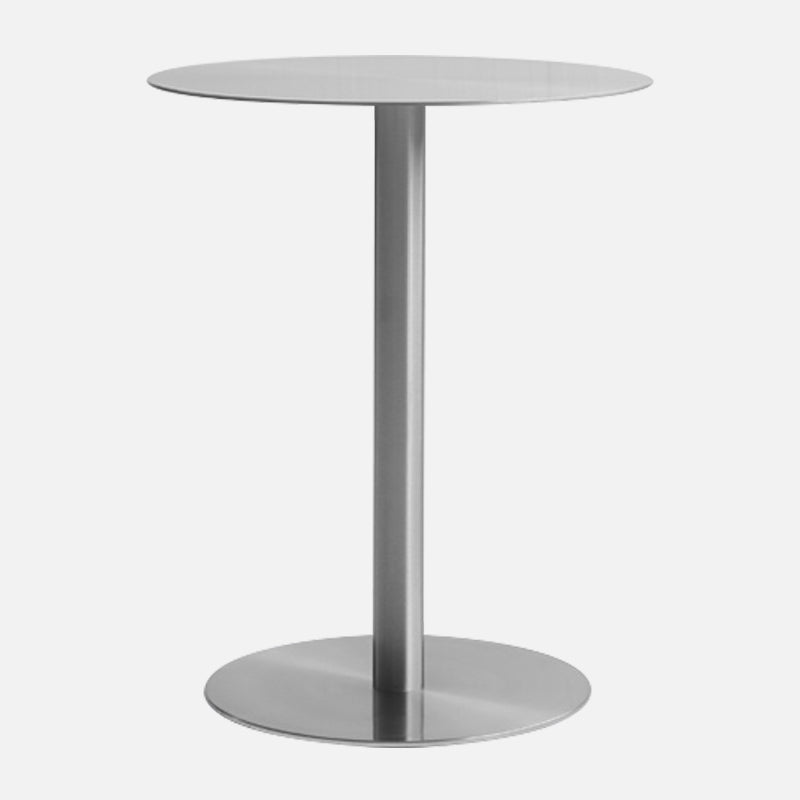 Industrial Dining Table Stainless Steel Table with Pedestal Base for Dining Room Round Without Chairs Clearhalo ' dining_table' 'Dining Tables & Seating' 'Dining Tables' 'furn' 'furn_dining_table' 'Furniture' 'furniture_dining_table' 'Kitchen & Dining Furniture' 'kitchen&dining_furn' 'kitchen' 'kitchen_dining_table' 3970020