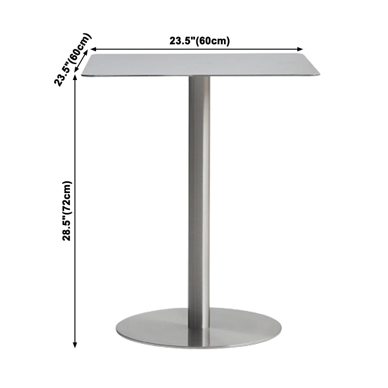 Industrial Dining Table Stainless Steel Table with Pedestal Base for Dining Room Clearhalo ' dining_table' 'Dining Tables & Seating' 'Dining Tables' 'furn' 'furn_dining_table' 'Furniture' 'furniture_dining_table' 'Kitchen & Dining Furniture' 'kitchen&dining_furn' 'kitchen' 'kitchen_dining_table' 3970028