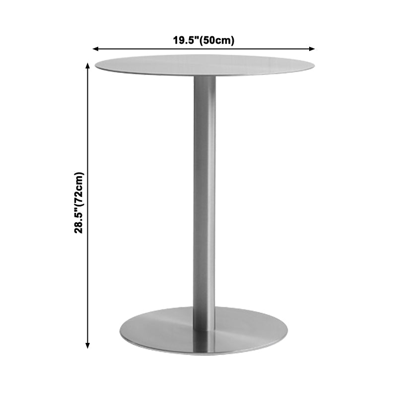 Industrial Dining Table Stainless Steel Table with Pedestal Base for Dining Room Clearhalo ' dining_table' 'Dining Tables & Seating' 'Dining Tables' 'furn' 'furn_dining_table' 'Furniture' 'furniture_dining_table' 'Kitchen & Dining Furniture' 'kitchen&dining_furn' 'kitchen' 'kitchen_dining_table' 3970029