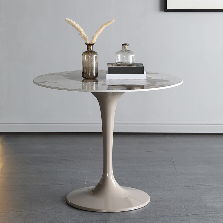 Simplicity Round Dining Table Sintered Stone Table with Tulip Base for Dining Room Clearhalo ' dining_table' 'Dining Tables & Seating' 'Dining Tables' 'furn' 'furn_dining_table' 'Furniture' 'furniture_dining_table' 'Kitchen & Dining Furniture' 'kitchen&dining_furn' 'kitchen' 'kitchen_dining_table' 3970032