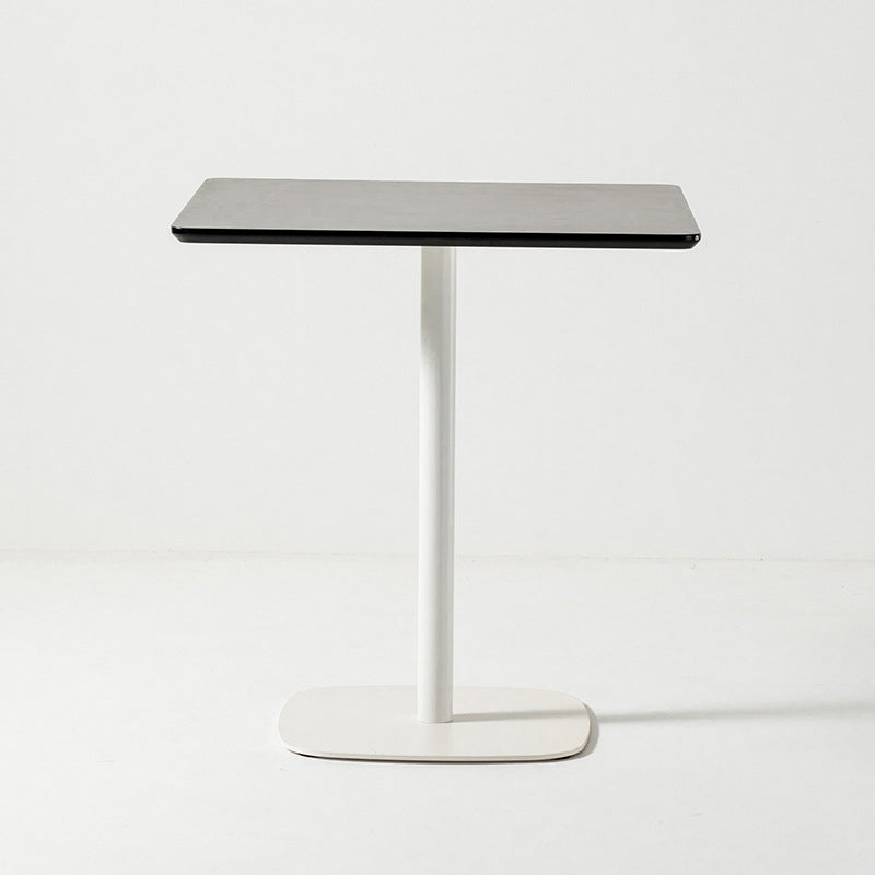 Industrial Square Dining Table Pedestal Dining Table for Home Kitchen Dinner Black White Clearhalo ' dining_table' 'Dining Tables & Seating' 'Dining Tables' 'furn' 'furn_dining_table' 'Furniture' 'furniture_dining_table' 'Kitchen & Dining Furniture' 'kitchen&dining_furn' 'kitchen' 'kitchen_dining_table' 3970050