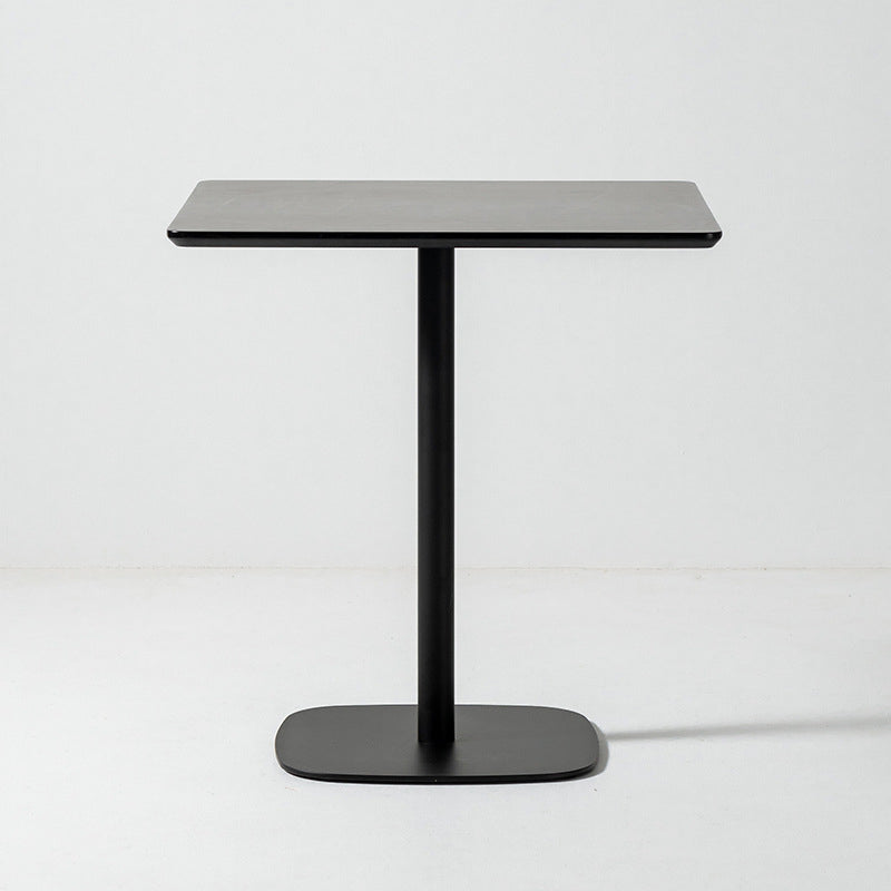 Industrial Square Dining Table Pedestal Dining Table for Home Kitchen Dinner Black Black Clearhalo ' dining_table' 'Dining Tables & Seating' 'Dining Tables' 'furn' 'furn_dining_table' 'Furniture' 'furniture_dining_table' 'Kitchen & Dining Furniture' 'kitchen&dining_furn' 'kitchen' 'kitchen_dining_table' 3970054