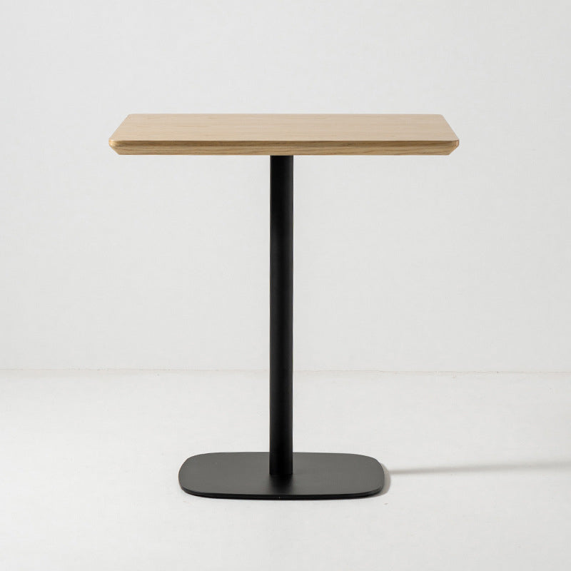 Industrial Square Dining Table Pedestal Dining Table for Home Kitchen Dinner Natural Black Clearhalo ' dining_table' 'Dining Tables & Seating' 'Dining Tables' 'furn' 'furn_dining_table' 'Furniture' 'furniture_dining_table' 'Kitchen & Dining Furniture' 'kitchen&dining_furn' 'kitchen' 'kitchen_dining_table' 3970057