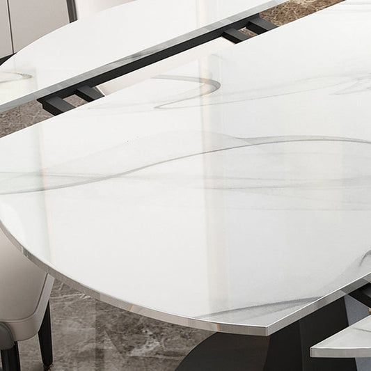 Simplicity Round Dining Room Table Sintered Stone Table with Pedestal Base