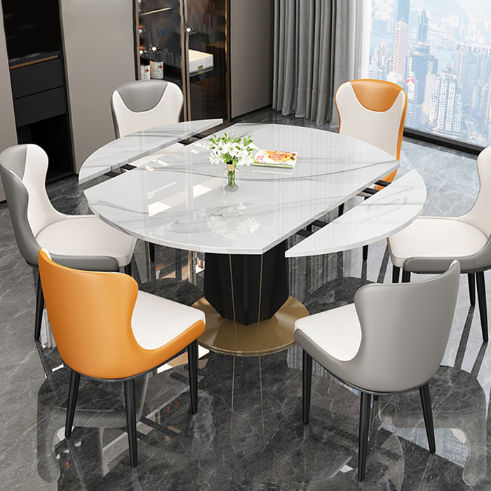 Simplicity Round Dining Room Table Sintered Stone Table with Pedestal Base Clearhalo ' dining_table' 'Dining Tables & Seating' 'Dining Tables' 'furn' 'furn_dining_table' 'Furniture' 'furniture_dining_table' 'Kitchen & Dining Furniture' 'kitchen&dining_furn' 'kitchen' 'kitchen_dining_table' 3970077