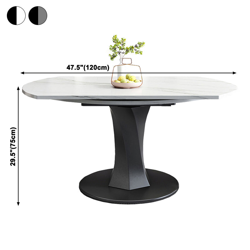 Simplicity Round Dining Room Table Sintered Stone Table with Pedestal Base Clearhalo ' dining_table' 'Dining Tables & Seating' 'Dining Tables' 'furn' 'furn_dining_table' 'Furniture' 'furniture_dining_table' 'Kitchen & Dining Furniture' 'kitchen&dining_furn' 'kitchen' 'kitchen_dining_table' 3970079