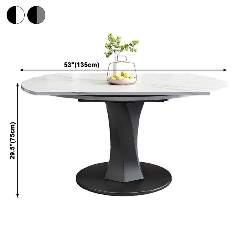 Simplicity Round Dining Room Table Sintered Stone Table with Pedestal Base Clearhalo ' dining_table' 'Dining Tables & Seating' 'Dining Tables' 'furn' 'furn_dining_table' 'Furniture' 'furniture_dining_table' 'Kitchen & Dining Furniture' 'kitchen&dining_furn' 'kitchen' 'kitchen_dining_table' 3970080