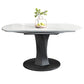 Simplicity Round Dining Room Table Sintered Stone Table with Black Pedestal Base White Without Chairs Clearhalo ' dining_table' 'Dining Tables & Seating' 'Dining Tables' 'furn' 'furn_dining_table' 'Furniture' 'furniture_dining_table' 'Kitchen & Dining Furniture' 'kitchen&dining_furn' 'kitchen' 'kitchen_dining_table' 3970089
