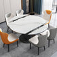 Simplicity Round Dining Room Table Sintered Stone Table with Black Pedestal Base Clearhalo ' dining_table' 'Dining Tables & Seating' 'Dining Tables' 'furn' 'furn_dining_table' 'Furniture' 'furniture_dining_table' 'Kitchen & Dining Furniture' 'kitchen&dining_furn' 'kitchen' 'kitchen_dining_table' 3970095