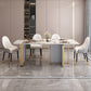 Sintered Stone Top Dining Table in White Modern Kitchen Table with Double Pedestal Clearhalo ' dining_table' 'Dining Tables & Seating' 'Dining Tables' 'furn' 'furn_dining_table' 'Furniture' 'furniture_dining_table' 'Kitchen & Dining Furniture' 'kitchen&dining_furn' 'kitchen' 'kitchen_dining_table' 3970111