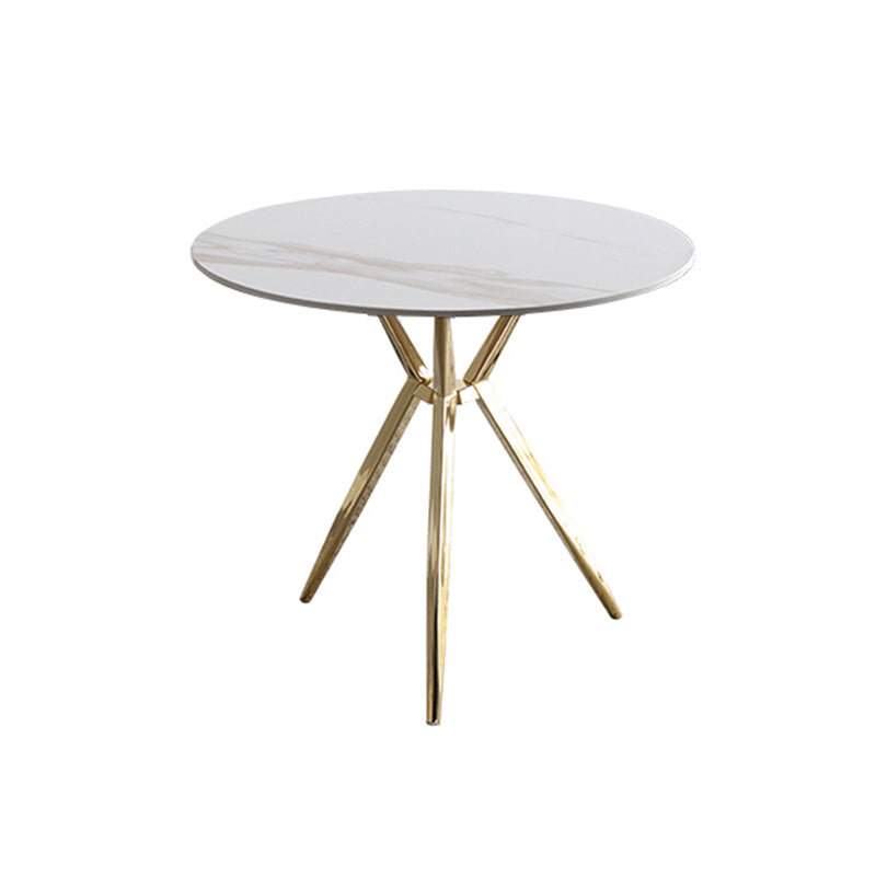 Modern Style Round Dining Table Sintered Stone Table with Metal Base for Home Use Beige Gold Clearhalo ' dining_table' 'Dining Tables & Seating' 'Dining Tables' 'furn' 'furn_dining_table' 'Furniture' 'furniture_dining_table' 'Kitchen & Dining Furniture' 'kitchen&dining_furn' 'kitchen' 'kitchen_dining_table' 3970155