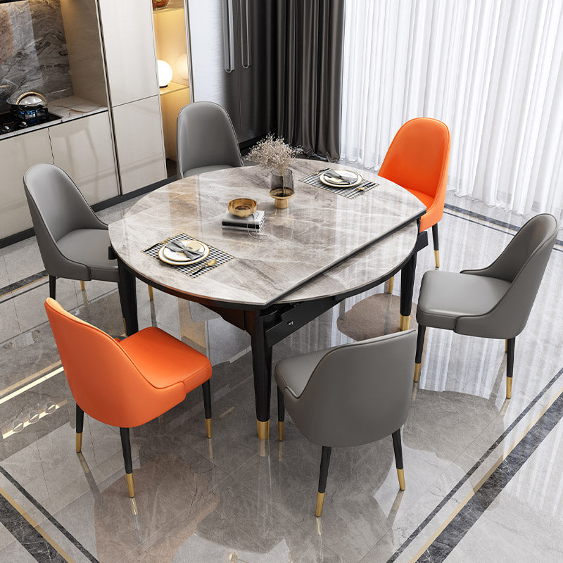 Traditional Luxury Round Dining Site Table Stone Drop-Leaf Dining Room Home Furniture Clearhalo ' dining_table' 'Dining Tables & Seating' 'Dining Tables' 'furn' 'furn_dining_table' 'Furniture' 'furniture_dining_table' 'Kitchen & Dining Furniture' 'kitchen&dining_furn' 'kitchen' 'kitchen_dining_table' 3970170