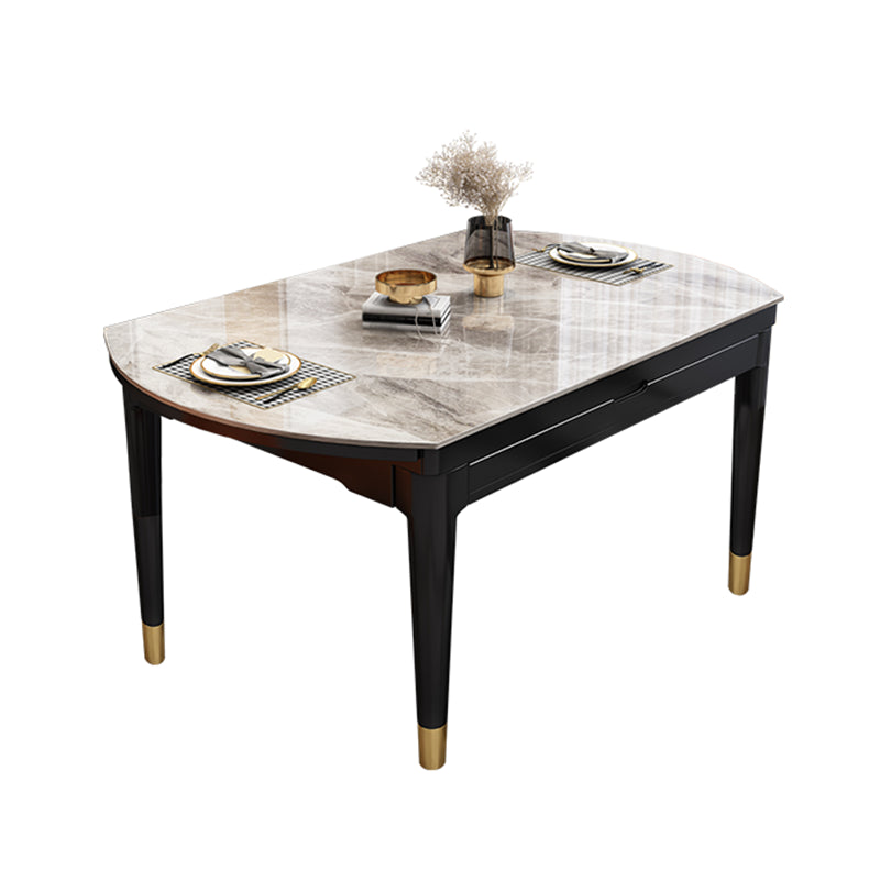 Traditional Luxury Round Dining Site Table Stone Drop-Leaf Dining Room Home Furniture Without Chairs Clearhalo ' dining_table' 'Dining Tables & Seating' 'Dining Tables' 'furn' 'furn_dining_table' 'Furniture' 'furniture_dining_table' 'Kitchen & Dining Furniture' 'kitchen&dining_furn' 'kitchen' 'kitchen_dining_table' 3970174