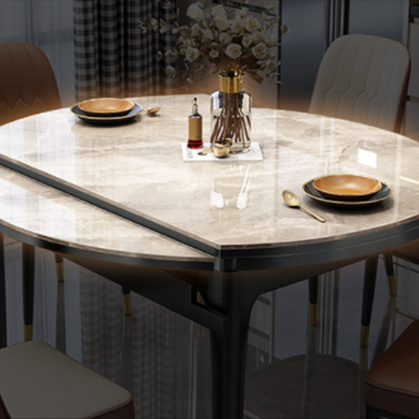 Traditional Luxury Round Dining Site Table Stone Drop-Leaf Dining Room Home Furniture Clearhalo ' dining_table' 'Dining Tables & Seating' 'Dining Tables' 'furn' 'furn_dining_table' 'Furniture' 'furniture_dining_table' 'Kitchen & Dining Furniture' 'kitchen&dining_furn' 'kitchen' 'kitchen_dining_table' 3970176