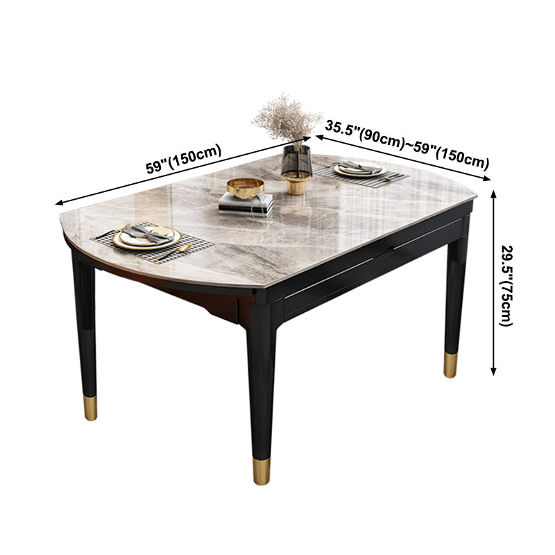 Traditional Luxury Round Dining Site Table Stone Drop-Leaf Dining Room Home Furniture Clearhalo ' dining_table' 'Dining Tables & Seating' 'Dining Tables' 'furn' 'furn_dining_table' 'Furniture' 'furniture_dining_table' 'Kitchen & Dining Furniture' 'kitchen&dining_furn' 'kitchen' 'kitchen_dining_table' 3970180