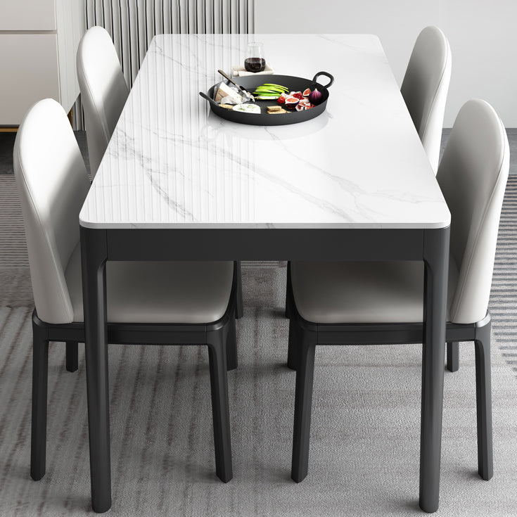 Rectangle Shape Sintered Stone Dining Table Simplicity 4 Legs Table for Dining Room Clearhalo ' dining_table' 'Dining Tables & Seating' 'Dining Tables' 'furn' 'furn_dining_table' 'Furniture' 'furniture_dining_table' 'Kitchen & Dining Furniture' 'kitchen&dining_furn' 'kitchen' 'kitchen_dining_table' 3970255