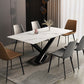 Simple Kitchen Rectangle Shape Dining Table Sintered Stone Dining Table with Pedestal Base Clearhalo ' dining_table' 'Dining Tables & Seating' 'Dining Tables' 'furn' 'furn_dining_table' 'Furniture' 'furniture_dining_table' 'Kitchen & Dining Furniture' 'kitchen&dining_furn' 'kitchen' 'kitchen_dining_table' 3970263
