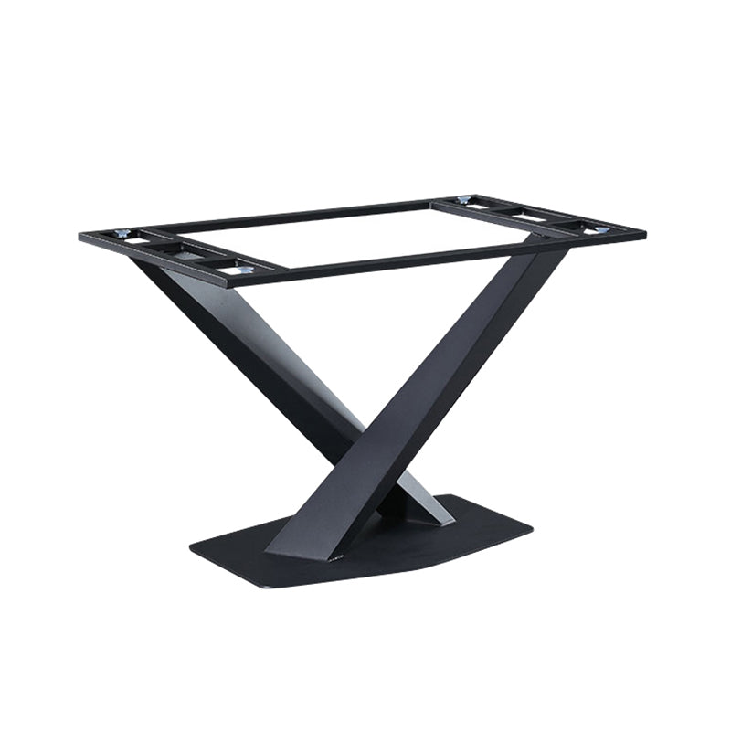 Simple Kitchen Rectangle Shape Dining Table Sintered Stone Dining Table with Pedestal Base Clearhalo ' dining_table' 'Dining Tables & Seating' 'Dining Tables' 'furn' 'furn_dining_table' 'Furniture' 'furniture_dining_table' 'Kitchen & Dining Furniture' 'kitchen&dining_furn' 'kitchen' 'kitchen_dining_table' 3970266