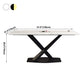 Simple Kitchen Rectangle Shape Dining Table Sintered Stone Dining Table with Pedestal Base Clearhalo ' dining_table' 'Dining Tables & Seating' 'Dining Tables' 'furn' 'furn_dining_table' 'Furniture' 'furniture_dining_table' 'Kitchen & Dining Furniture' 'kitchen&dining_furn' 'kitchen' 'kitchen_dining_table' 3970270