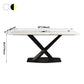 Simple Kitchen Rectangle Shape Dining Table Sintered Stone Dining Table with Pedestal Base Clearhalo ' dining_table' 'Dining Tables & Seating' 'Dining Tables' 'furn' 'furn_dining_table' 'Furniture' 'furniture_dining_table' 'Kitchen & Dining Furniture' 'kitchen&dining_furn' 'kitchen' 'kitchen_dining_table' 3970271