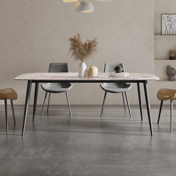 Industrial Rectangle Shape Standard Dining Table Sintered Stone Gray Dining Table for Kitchen Clearhalo ' dining_table' 'Dining Tables & Seating' 'Dining Tables' 'furn' 'furn_dining_table' 'Furniture' 'furniture_dining_table' 'Kitchen & Dining Furniture' 'kitchen&dining_furn' 'kitchen' 'kitchen_dining_table' 3970274