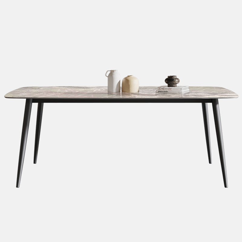 Industrial Rectangle Shape Standard Dining Table Sintered Stone Gray Dining Table for Kitchen Without Chairs Clearhalo ' dining_table' 'Dining Tables & Seating' 'Dining Tables' 'furn' 'furn_dining_table' 'Furniture' 'furniture_dining_table' 'Kitchen & Dining Furniture' 'kitchen&dining_furn' 'kitchen' 'kitchen_dining_table' 3970278