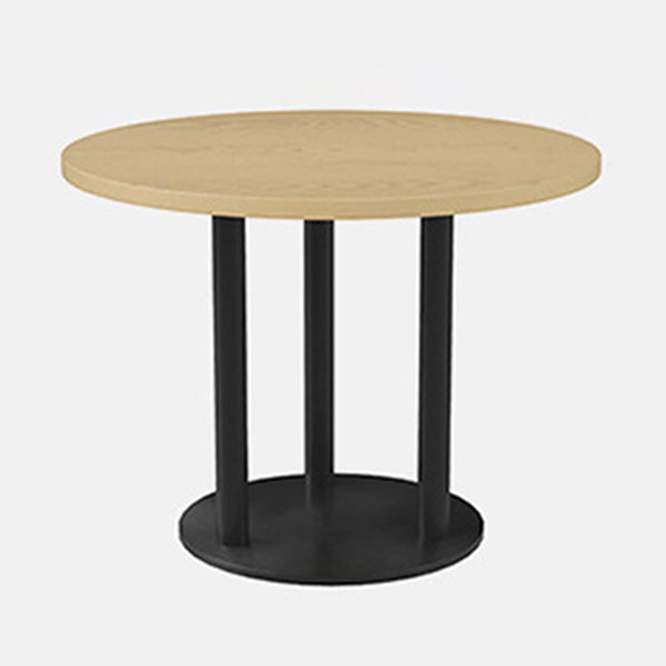 Industrial Style Wood Dinner Table Brown Table with Black Frame for Dining Room Round 47.2"L x 47.2"W x 29.5"H Without Chairs Clearhalo ' dining_table' 'Dining Tables & Seating' 'Dining Tables' 'furn' 'furn_dining_table' 'Furniture' 'furniture_dining_table' 'Kitchen & Dining Furniture' 'kitchen&dining_furn' 'kitchen' 'kitchen_dining_table' 3970288