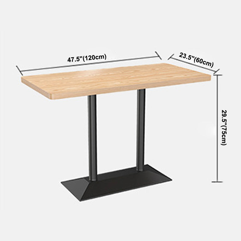 Industrial Style Wood Dinner Table Brown Table with Black Frame for Dining Room Clearhalo ' dining_table' 'Dining Tables & Seating' 'Dining Tables' 'furn' 'furn_dining_table' 'Furniture' 'furniture_dining_table' 'Kitchen & Dining Furniture' 'kitchen&dining_furn' 'kitchen' 'kitchen_dining_table' 3970301
