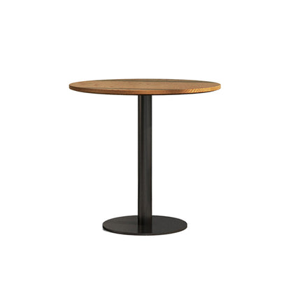 Table de dîner en bois industriel Table marron avec cadre noir pour salle à manger