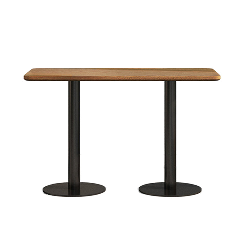 Table de dîner en bois industriel Table marron avec cadre noir pour salle à manger