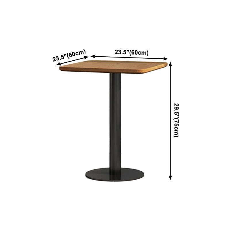 Table de dîner en bois industriel Table marron avec cadre noir pour salle à manger