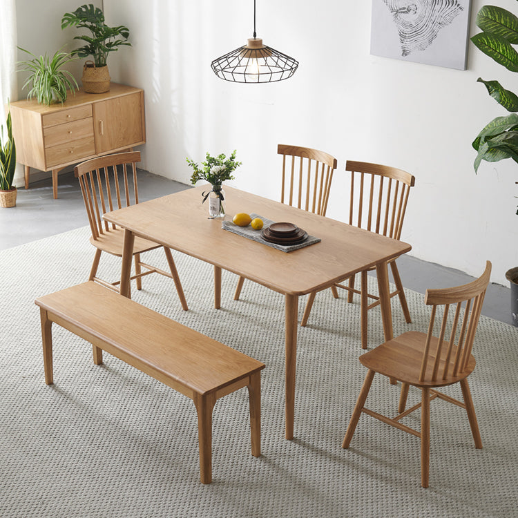 Rectangle Oak Wood Table in Nature Modern Dining Table with Wooden 4 Legs Clearhalo ' dining_table' 'Dining Tables & Seating' 'Dining Tables' 'furn' 'furn_dining_table' 'Furniture' 'furniture_dining_table' 'Kitchen & Dining Furniture' 'kitchen&dining_furn' 'kitchen' 'kitchen_dining_table' 3970319
