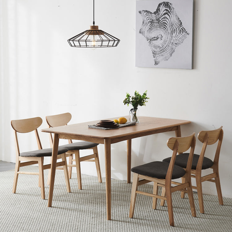 Rectangle Oak Wood Table in Nature Modern Dining Table with Wooden 4 Legs Clearhalo ' dining_table' 'Dining Tables & Seating' 'Dining Tables' 'furn' 'furn_dining_table' 'Furniture' 'furniture_dining_table' 'Kitchen & Dining Furniture' 'kitchen&dining_furn' 'kitchen' 'kitchen_dining_table' 3970321