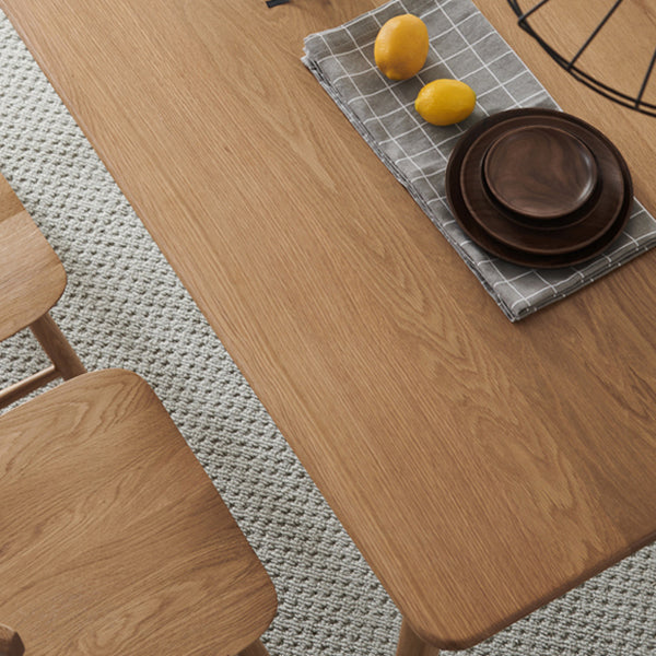 Rectangle Oak Wood Table in Nature Modern Dining Table with Wooden 4 Legs Clearhalo ' dining_table' 'Dining Tables & Seating' 'Dining Tables' 'furn' 'furn_dining_table' 'Furniture' 'furniture_dining_table' 'Kitchen & Dining Furniture' 'kitchen&dining_furn' 'kitchen' 'kitchen_dining_table' 3970322