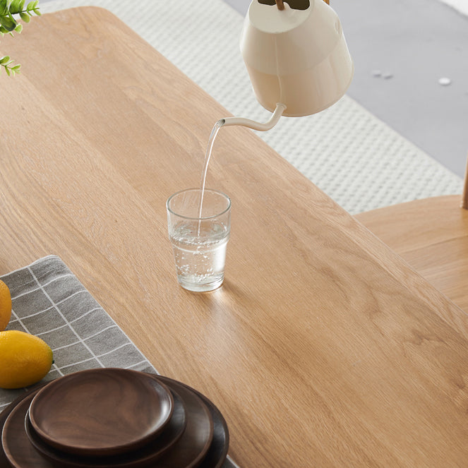 Rectangle Oak Wood Table in Nature Modern Dining Table with Wooden 4 Legs Clearhalo ' dining_table' 'Dining Tables & Seating' 'Dining Tables' 'furn' 'furn_dining_table' 'Furniture' 'furniture_dining_table' 'Kitchen & Dining Furniture' 'kitchen&dining_furn' 'kitchen' 'kitchen_dining_table' 3970326