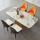 Metal Traditional Luxury Rectangle Dining Table Sintered Stone Indoor Table with Pedestal Base Clearhalo ' dining_table' 'Dining Tables & Seating' 'Dining Tables' 'furn' 'furn_dining_table' 'Furniture' 'furniture_dining_table' 'Kitchen & Dining Furniture' 'kitchen&dining_furn' 'kitchen' 'kitchen_dining_table' 3970334