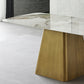 Metal Traditional Luxury Rectangle Dining Table Sintered Stone Indoor Table with Pedestal Base Clearhalo ' dining_table' 'Dining Tables & Seating' 'Dining Tables' 'furn' 'furn_dining_table' 'Furniture' 'furniture_dining_table' 'Kitchen & Dining Furniture' 'kitchen&dining_furn' 'kitchen' 'kitchen_dining_table' 3970339