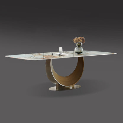 Metal Traditional Luxury Rectangular Dining Table Sintered Stone Dining Table with Pedestal Without Chairs Clearhalo ' dining_table' 'Dining Tables & Seating' 'Dining Tables' 'furn' 'furn_dining_table' 'Furniture' 'furniture_dining_table' 'Kitchen & Dining Furniture' 'kitchen&dining_furn' 'kitchen' 'kitchen_dining_table' 3970351