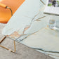 Metal Traditional Luxury Rectangular Dining Table Sintered Stone Dining Table with Pedestal Clearhalo ' dining_table' 'Dining Tables & Seating' 'Dining Tables' 'furn' 'furn_dining_table' 'Furniture' 'furniture_dining_table' 'Kitchen & Dining Furniture' 'kitchen&dining_furn' 'kitchen' 'kitchen_dining_table' 3970353