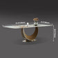 Metal Traditional Luxury Rectangular Dining Table Sintered Stone Dining Table with Pedestal Clearhalo ' dining_table' 'Dining Tables & Seating' 'Dining Tables' 'furn' 'furn_dining_table' 'Furniture' 'furniture_dining_table' 'Kitchen & Dining Furniture' 'kitchen&dining_furn' 'kitchen' 'kitchen_dining_table' 3970357