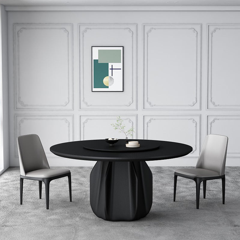 Contemporary Solid Wood Round Shape Dining Table Standard Kitchen Dining Table with Pedestal Base Clearhalo ' dining_table' 'Dining Tables & Seating' 'Dining Tables' 'furn' 'furn_dining_table' 'Furniture' 'furniture_dining_table' 'Kitchen & Dining Furniture' 'kitchen&dining_furn' 'kitchen' 'kitchen_dining_table' 3970378