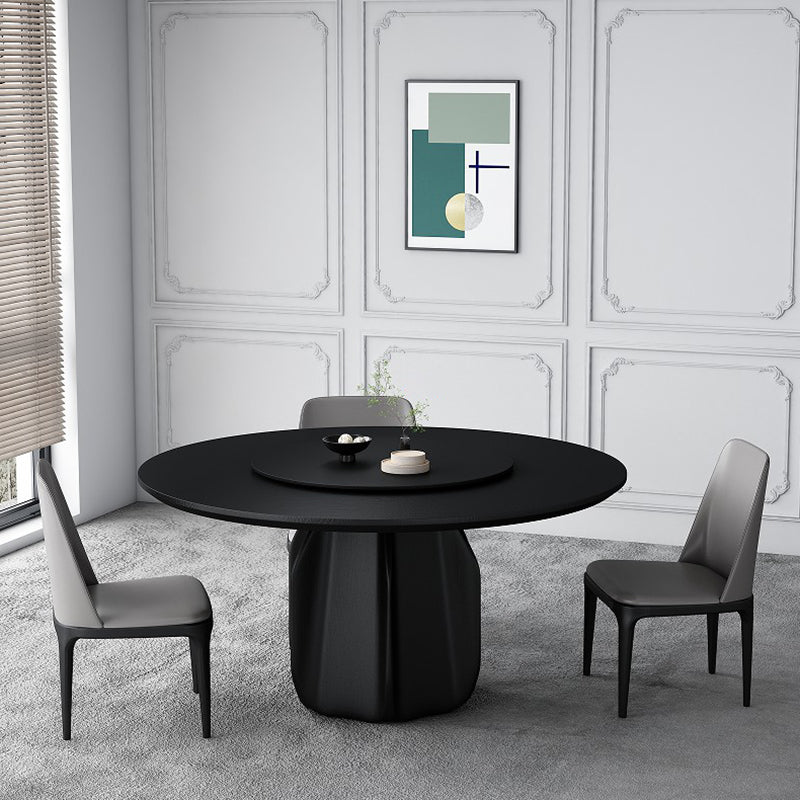 Contemporary Solid Wood Round Shape Dining Table Standard Kitchen Dining Table with Pedestal Base Clearhalo ' dining_table' 'Dining Tables & Seating' 'Dining Tables' 'furn' 'furn_dining_table' 'Furniture' 'furniture_dining_table' 'Kitchen & Dining Furniture' 'kitchen&dining_furn' 'kitchen' 'kitchen_dining_table' 3970380