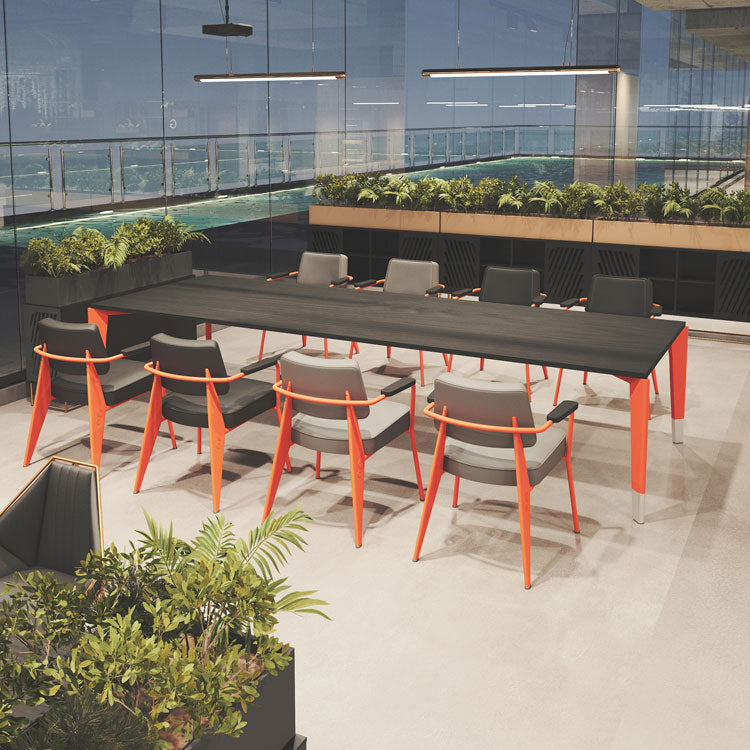 Rectangle 4 Legs Home Furniture Industrial Style Solid Wood Dining Room Collection Orange Without Chairs Clearhalo ' dining_table' 'Dining Tables & Seating' 'Dining Tables' 'furn' 'furn_dining_table' 'Furniture' 'furniture_dining_table' 'Kitchen & Dining Furniture' 'kitchen&dining_furn' 'kitchen' 'kitchen_dining_table' 3970393
